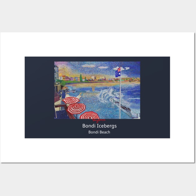 Bondi Icebergs painting  (dark/coloured clothing edition) Wall Art by tobycentreart